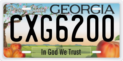 GA license plate CXG6200
