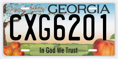 GA license plate CXG6201