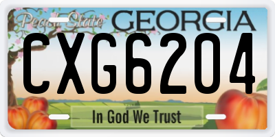 GA license plate CXG6204