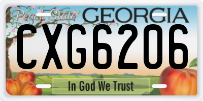 GA license plate CXG6206