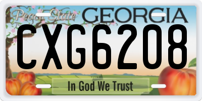 GA license plate CXG6208