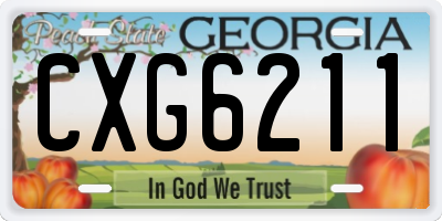 GA license plate CXG6211