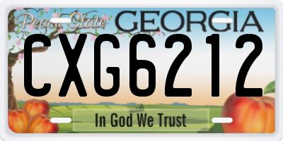 GA license plate CXG6212