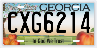 GA license plate CXG6214