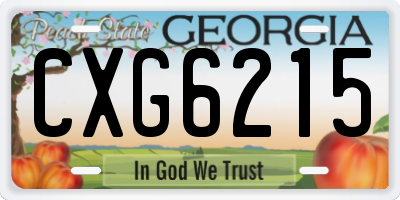 GA license plate CXG6215