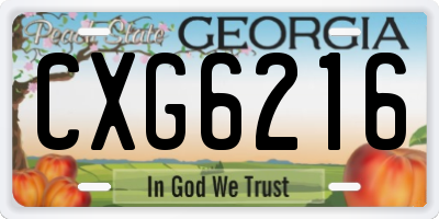 GA license plate CXG6216