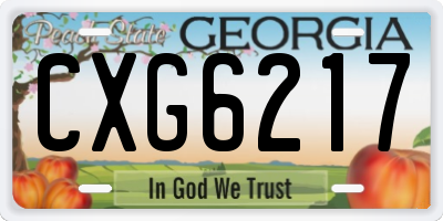 GA license plate CXG6217