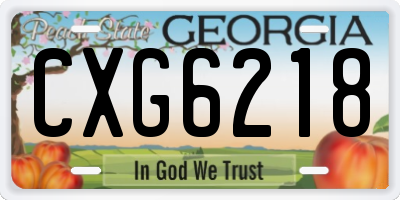GA license plate CXG6218