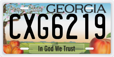 GA license plate CXG6219