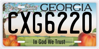 GA license plate CXG6220