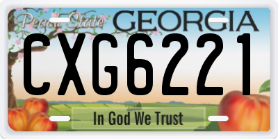 GA license plate CXG6221