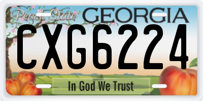 GA license plate CXG6224