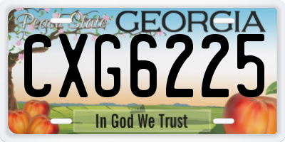 GA license plate CXG6225