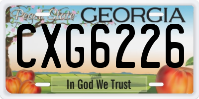 GA license plate CXG6226