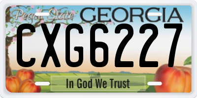 GA license plate CXG6227