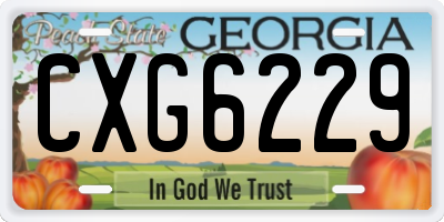 GA license plate CXG6229