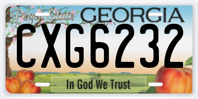GA license plate CXG6232