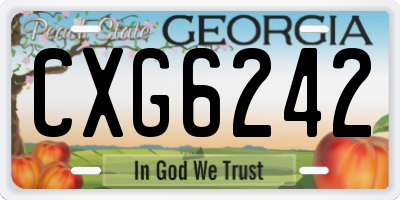 GA license plate CXG6242