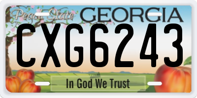 GA license plate CXG6243