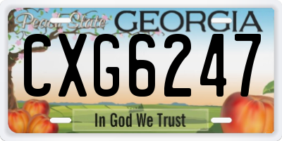 GA license plate CXG6247