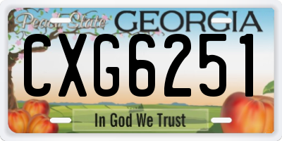 GA license plate CXG6251