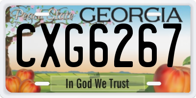 GA license plate CXG6267