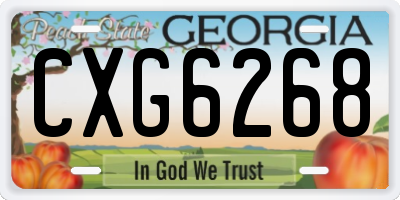 GA license plate CXG6268