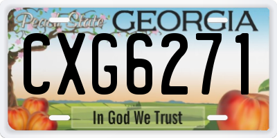 GA license plate CXG6271