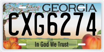 GA license plate CXG6274