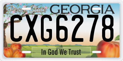 GA license plate CXG6278
