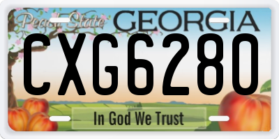 GA license plate CXG6280