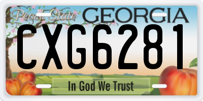 GA license plate CXG6281