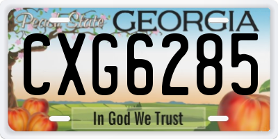 GA license plate CXG6285