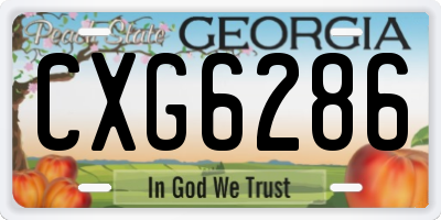GA license plate CXG6286