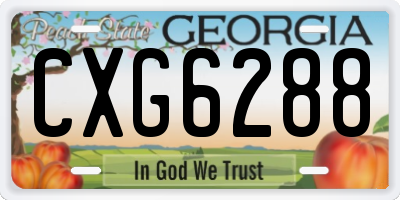 GA license plate CXG6288