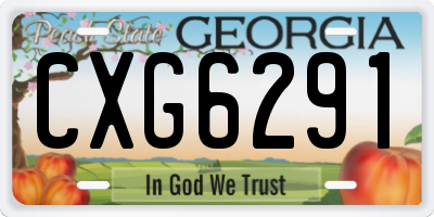 GA license plate CXG6291