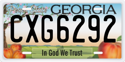 GA license plate CXG6292