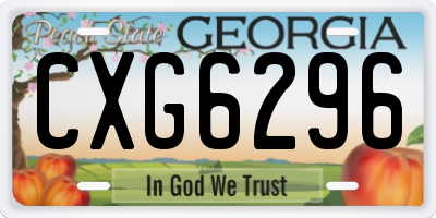 GA license plate CXG6296