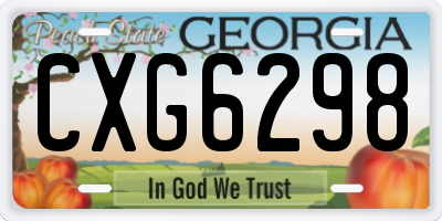 GA license plate CXG6298