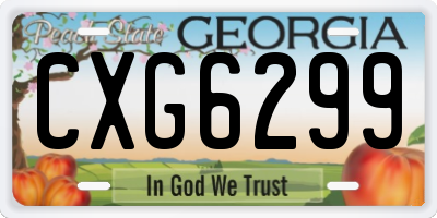 GA license plate CXG6299