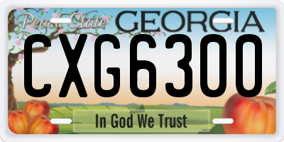 GA license plate CXG6300