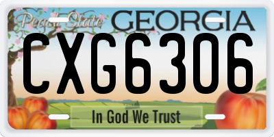 GA license plate CXG6306