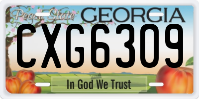 GA license plate CXG6309