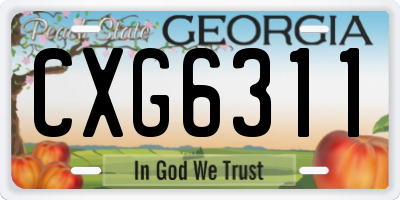GA license plate CXG6311