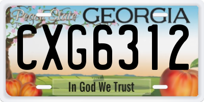 GA license plate CXG6312