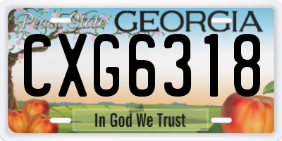 GA license plate CXG6318
