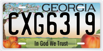 GA license plate CXG6319