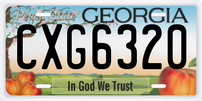 GA license plate CXG6320
