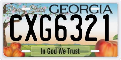 GA license plate CXG6321