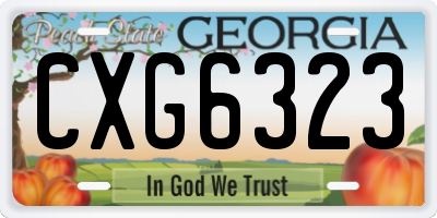 GA license plate CXG6323